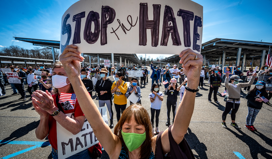 A rally denouncing violence against the AAPI community on Long Island, New York. (Photo credit: Getty Images)