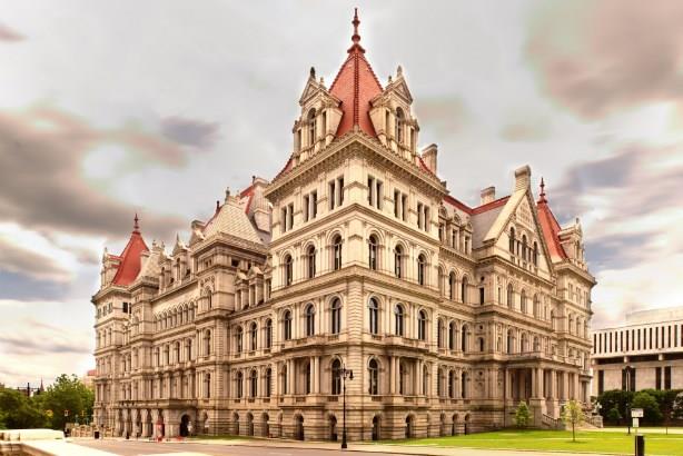 The New York State capitol building, Albany, NY. Image via Kumar Appaiah / Flickr; used under the Creative Commons Attribution-ShareAlike 2.0 Generic license. Cropped and resized from original.