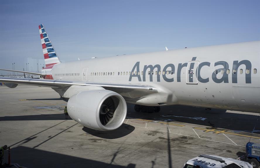 Wing of an American Airlines plane