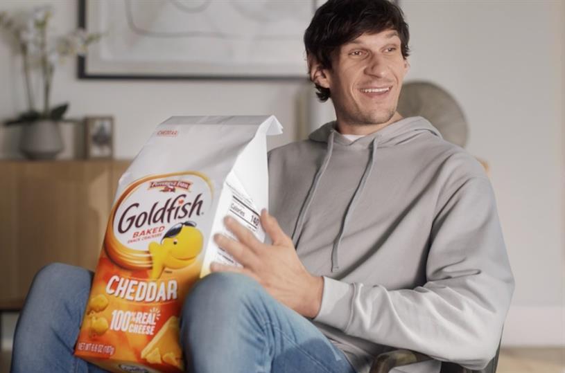 That's a really big Goldfish bag, even for 7'4" Boban Marjanovic.