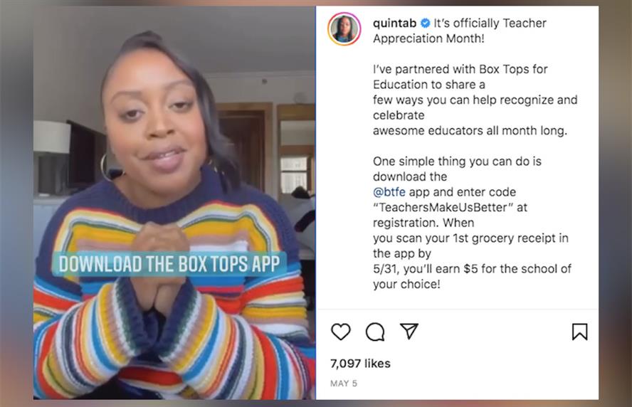 Instagram post from Quinta Brunson's page