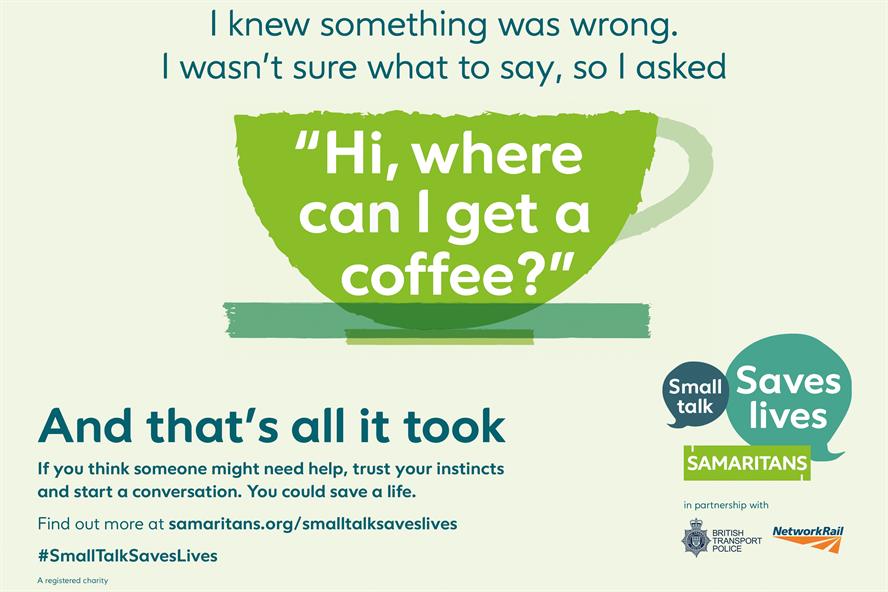 Small Talk Saves Lives, by Eleven Marketing & Communications for Samaritans and Network Rail