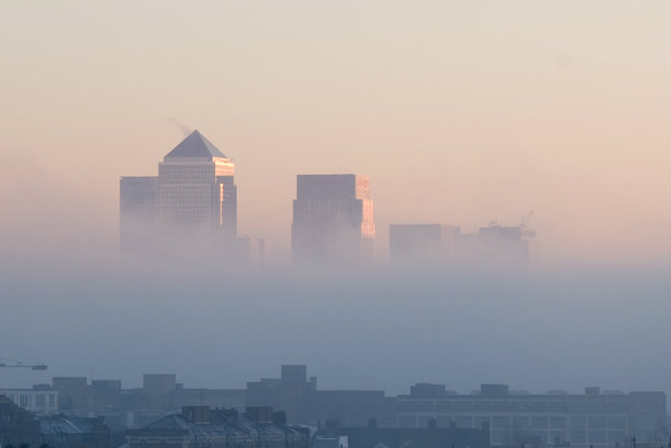Canary Wharf shrouded in mist: Law firms' revenue does not equate to visibility, Golin finds (Credit: Lars Plougmann via flickr)
