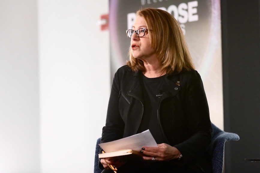 Carol Cone chairs a session on bold moves, dicey detours and purpose lessons at PRDecoded last week.