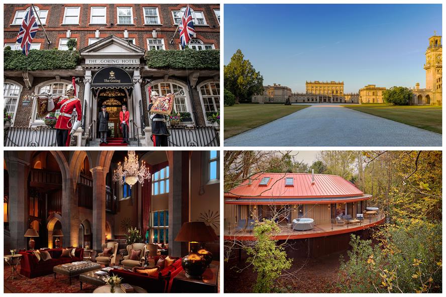 Clients (clockwise from top left): The Goring, Cliveden House, Chewton Glen, Adare Manor