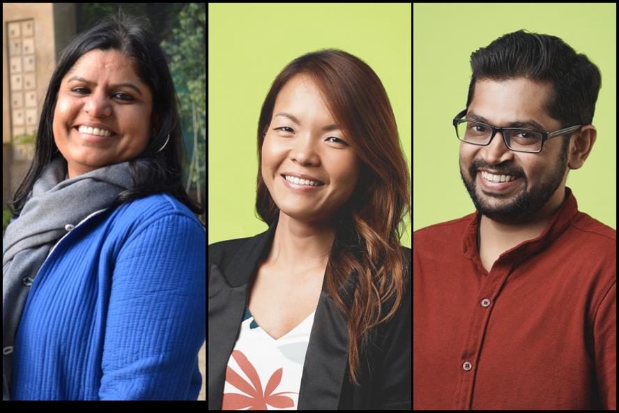 From left: Reena Sharma, Sabrina Quek, Gaurav Poola