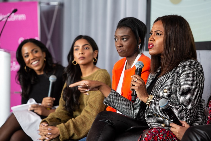 From the left; Lauren Wesley Wilson, ColorComm; Zara Rahim, The Wing; Nikki Ogunnaike, GQ; Alencia Johnson, Warren for President