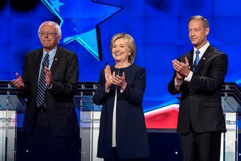The three left standing. (Image via the DNC's Facebook page). 