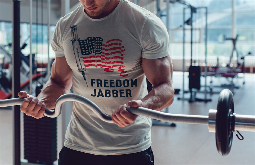 freedom jabber shirt on wieghtlifter