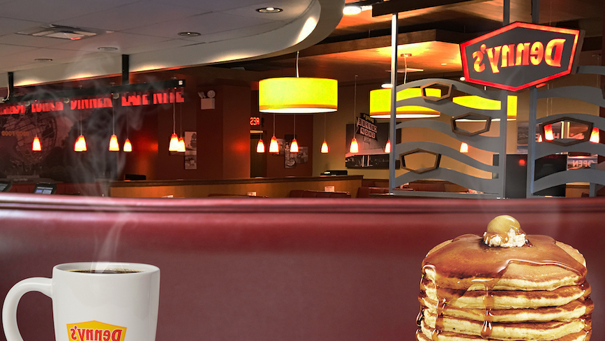 Need a background for virtual meetings? This one is part of Denny's recent social media activity.
