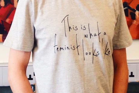 Elle campaign: 'This is what a feminist looks like' Tshirt as modelled by Ed Miliband