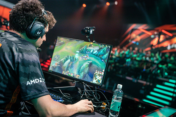 An esports player focuses during tournament play. (Photo courtesy of Riot Games)