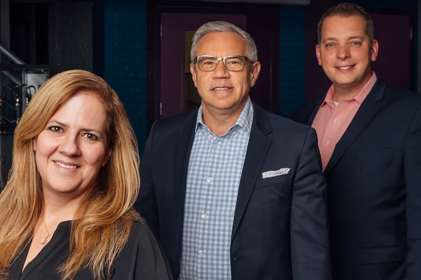 Caption: (Left to right) Sandra Fathi, Greg Matusky and Joe Anthony.