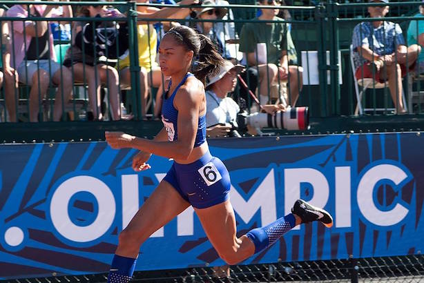 Allyson Felix fell just short in the women's 400 meters on Monday night. (Image via Felix's Facebook page).
