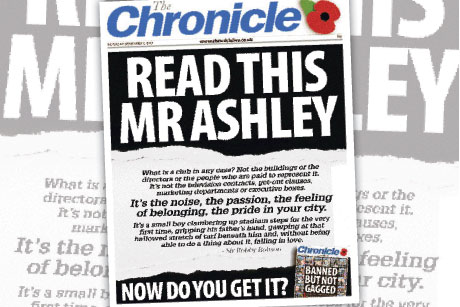 Newcastle United: Banning local press (credit: The Chronicle)