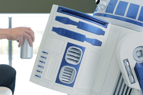 Aqua's moving replica R2-D2 refrigerator