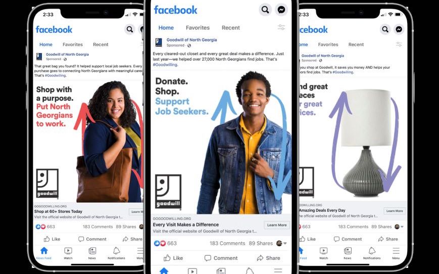 Screenshot of Goodwill campaign