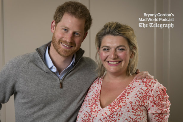 Prince Harry and the Telegraph's writer and mental health podcast-er Bryony Gordon