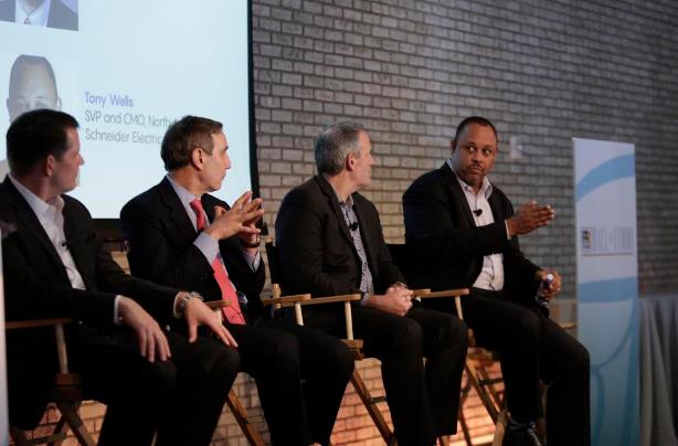 L-R: State Street's John Brockelman, Richard Edelman, W2OGroup's Jim Weiss, Schneider Electric's Tony Wells