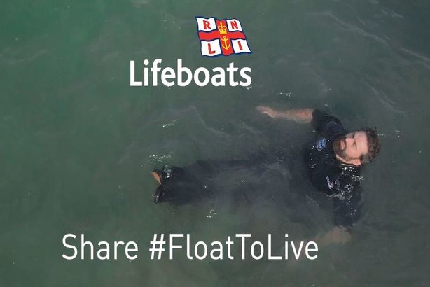 Ant Middleton, celebrity ambassador for RNLI, in a still from the new film in which he shows how to survive by floating