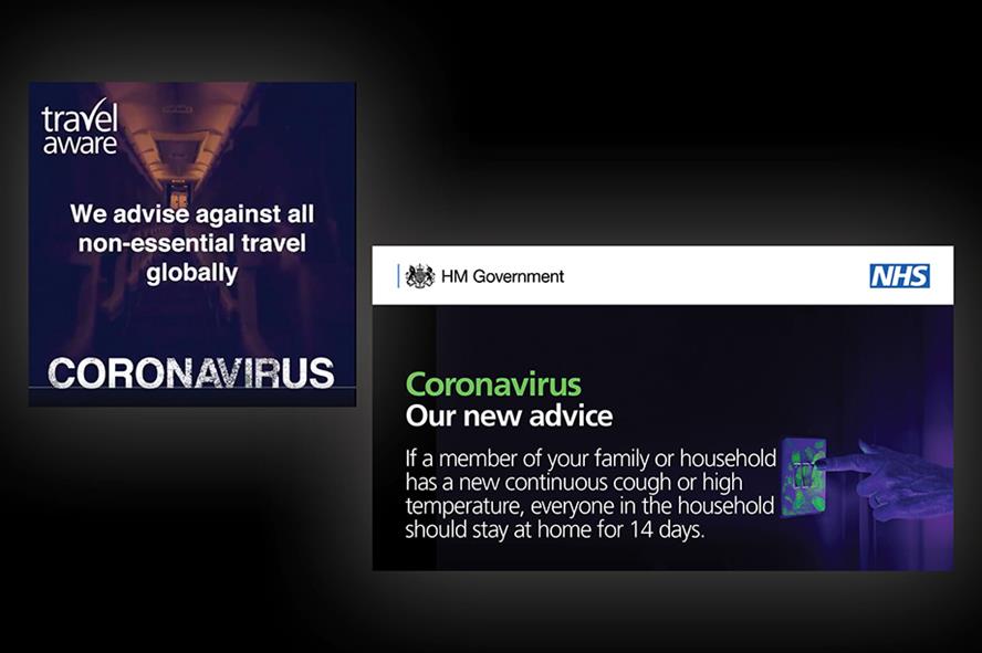 The latest coronavirus comms messaging from the DHSC and FCO