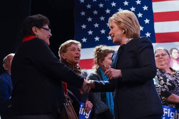 Hillary Clinton campaigns in New Hampshire. (Image via the Clinton campaign's Facebook page).