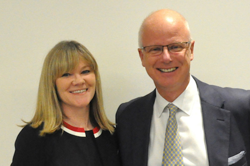 Lucy Cronin with group managing director Tim Linacre.