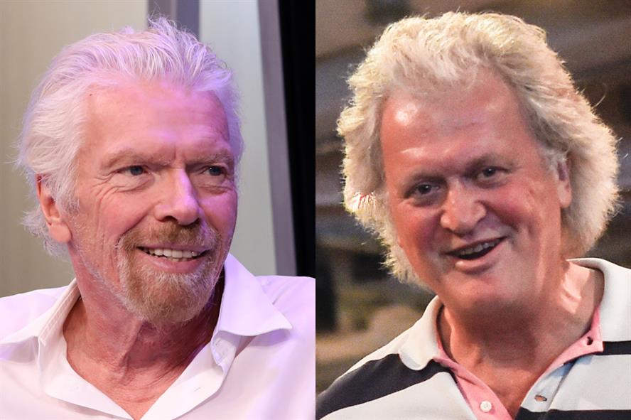 Richard Branson and Tim Martin (credit: Robin Marchant for SiriusXM/Peter Summers/Getty Images)