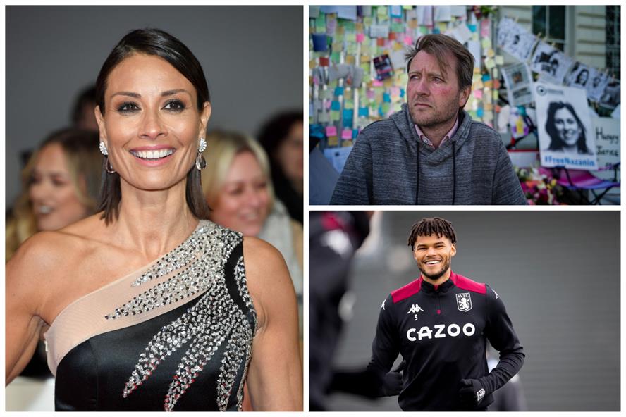 Melanie Sykes, Richard Ratcliffe, Tyrone Mings (All pictures via Getty Images)