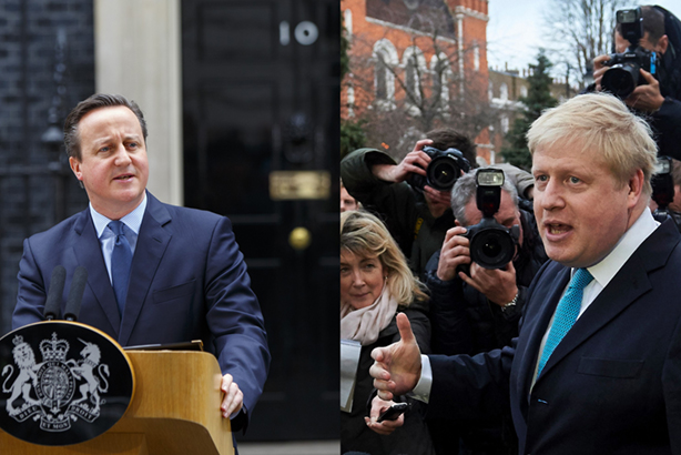 In or out: Cameron vs BoJo (Credits: Tolga Akmen/Anadolu Agency/Getty Images for Cameron, NIKLAS HALLE'N/AFP/Getty Images for Johnson)