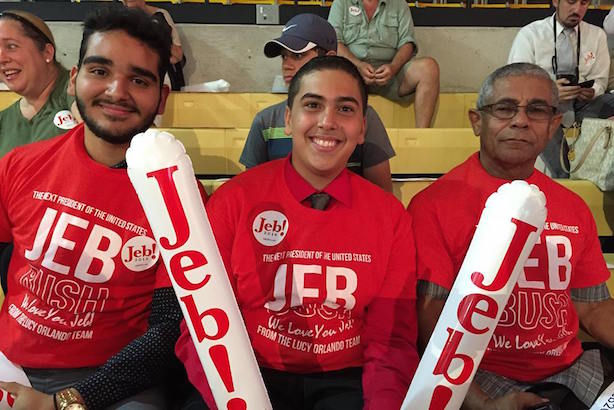 Supporters of Jeb Bush at his campaign kickoff on Monday. (Image via the campaign's Facebook page).