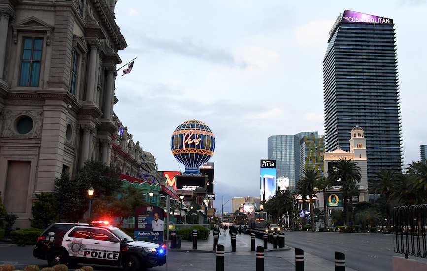 The empty Las Vegas Strip. (Photo credit: Getty Images).