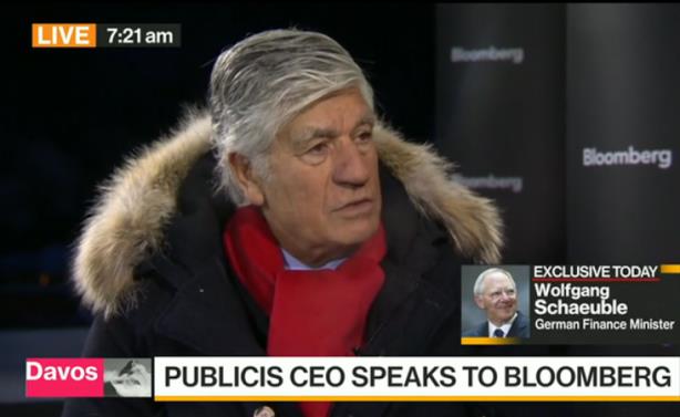 Screenshot: Lévy spoke about Publicis Groupe's future on Bloomberg from Davos