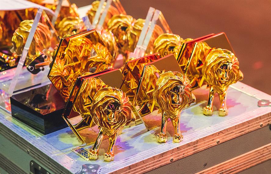 Image of Cannes Lions trophies.
