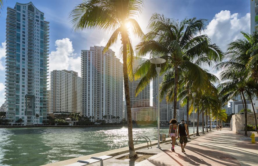 Miami skyline and waterfront