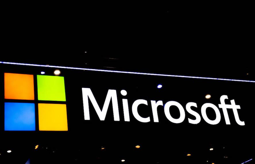 Light-up Microsoft sign