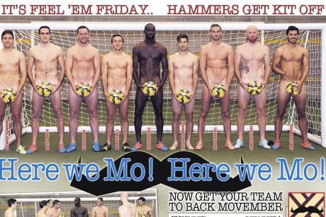 The Sun's page 3: West Ham team members get their kit off for Movember campaign