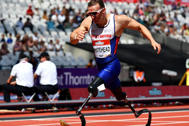 GB sprinter Richard Whitehead in action (Credit: Channel 4)