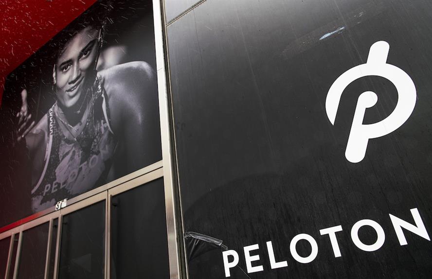 Peloton logo and ad