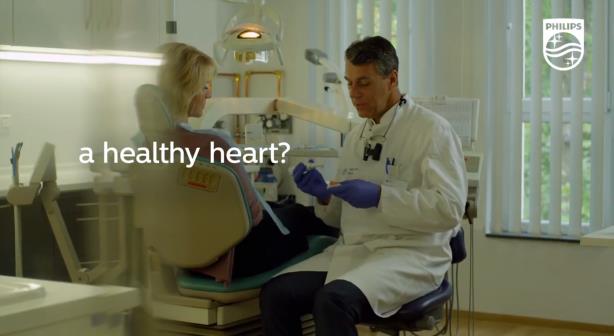 One part of a recent Philips campaign showing how its products improve dental care.