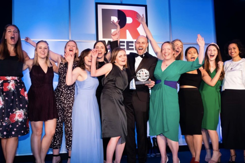 Winners: 90TEN team picking up their award for Best Agency in Europe at the 2019 Global Awards. Who will win big this year?