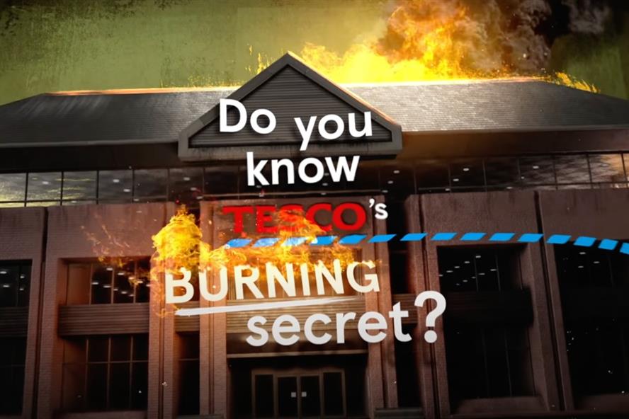 'Tesco's burning secret': new campaign film by Greenpeace UK