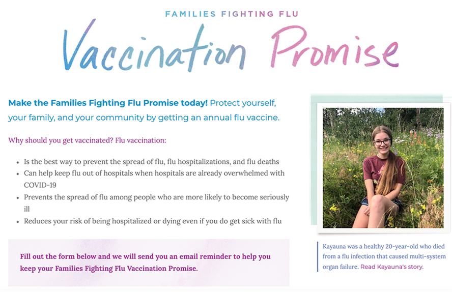 Part of the Seqirus/Families Fighting Flu campaign