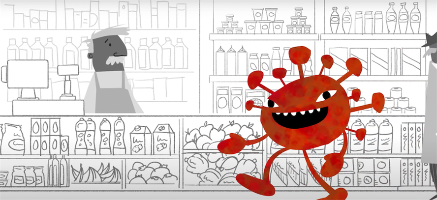 Illustration of Rampage an animated coronavirus
