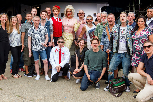 Panti Bliss, centre, with the team involved in the Flight HIV101 campaign