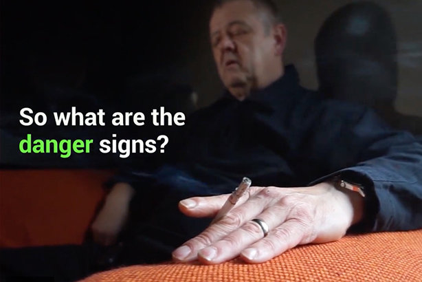 A scene from a new campaign film by Staffordshire Fire and Rescue Service
