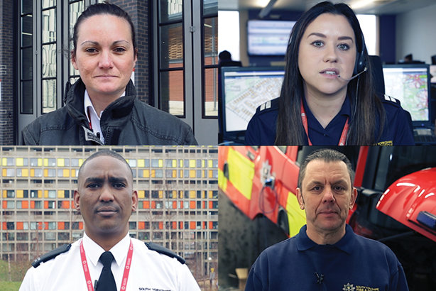 Some of the staff who feature in South Yorkshire Fire and Rescue's 'Our story' film