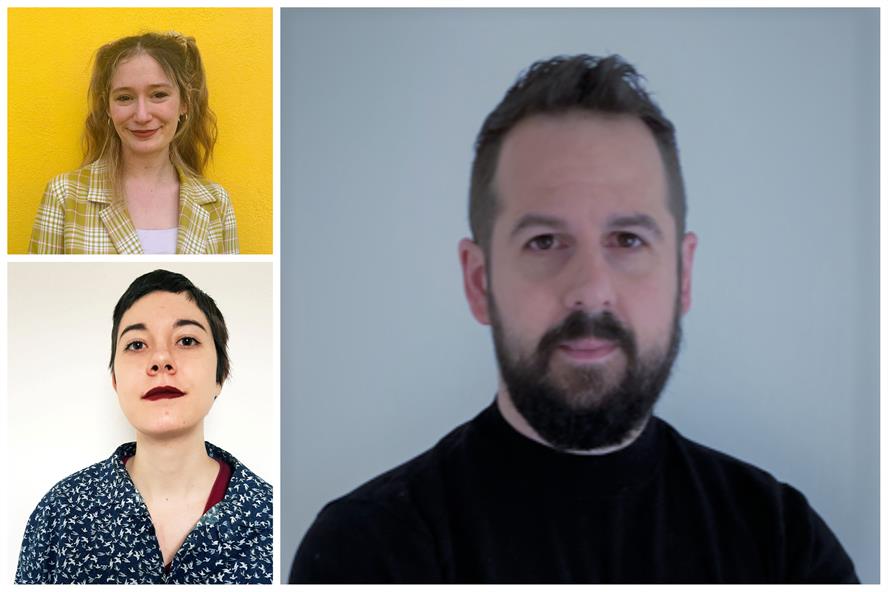 New hires: Creative duo Marta Morientes (top left) and Victoria D’Andrea (bottom left) with head of growth Alex Michael (right)