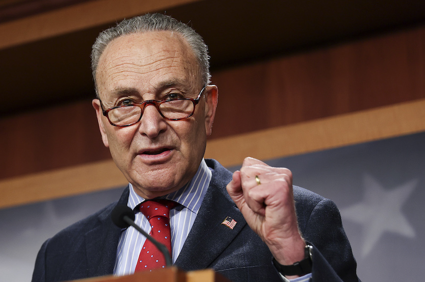 Senate Majority Leader Chuck Schumer wants a 10-figure vaccine campaign from the CDC. (Photo credit: Getty Images).