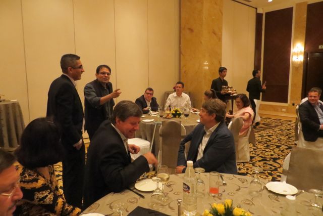 Sharif Rangnekar, director and CEO of Integral PR makes a casual welcome address at the networking dinner
